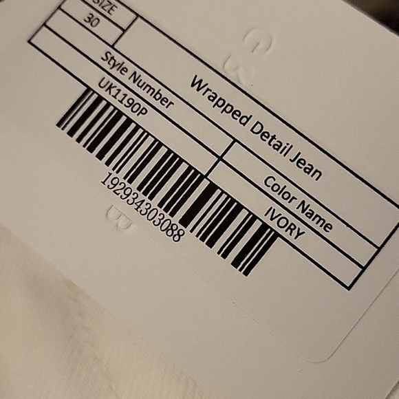 NEW! GREY LAB LOS ANGELES Ivory Wrapped Denim Jean Trouser Pants Sz. 30. - Picture 4 of 4